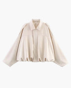 Elsa Faux-Suede Collared Bomber Jacket for Fall