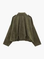 Elsa Faux-Suede Collared Bomber Jacket for Fall