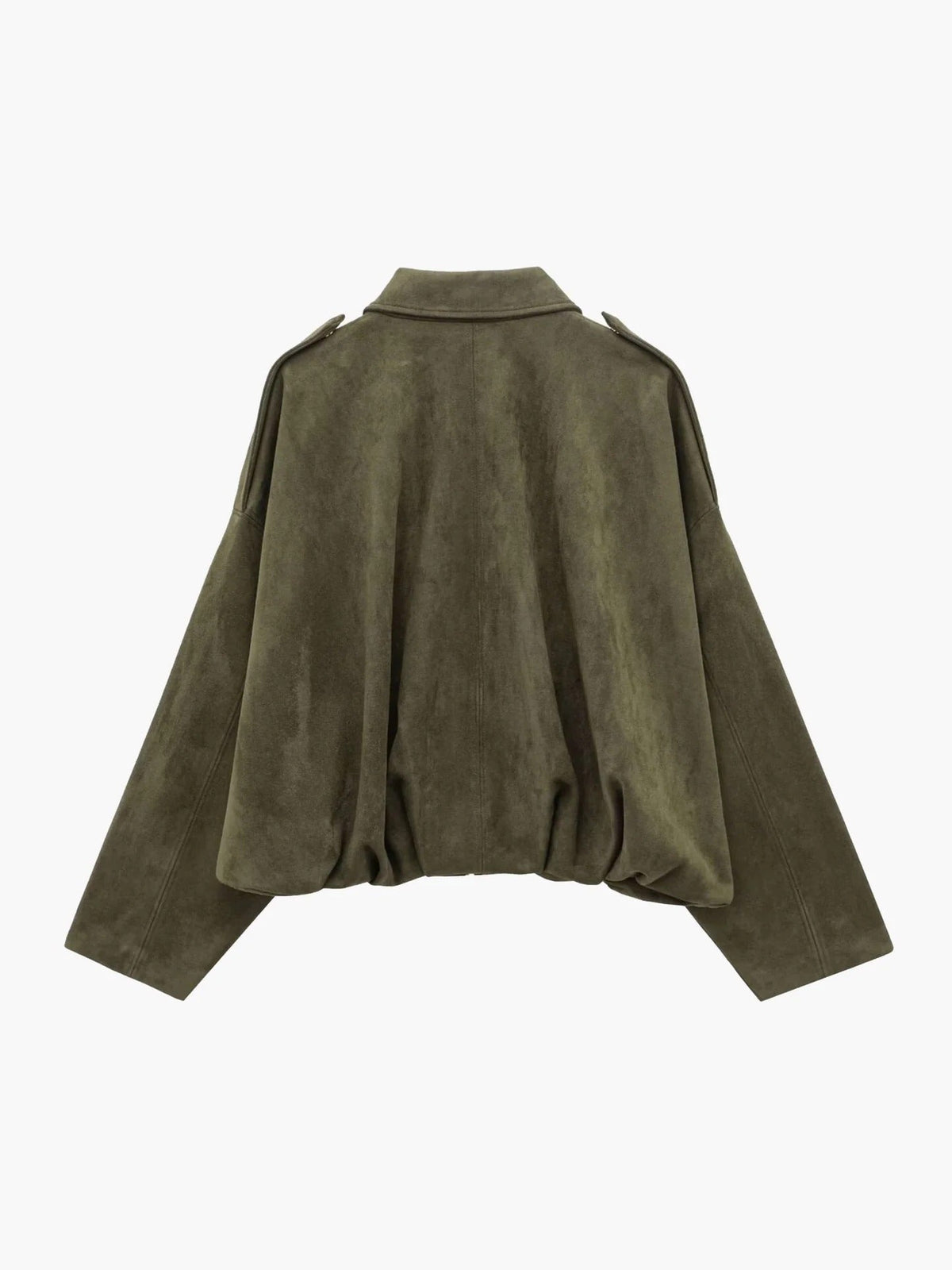 Elsa Faux-Suede Collared Bomber Jacket for Fall