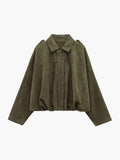 Elsa Faux-Suede Collared Bomber Jacket for Fall