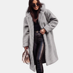 Rosa Stylish Long Teddy Hooded Winter Coat
