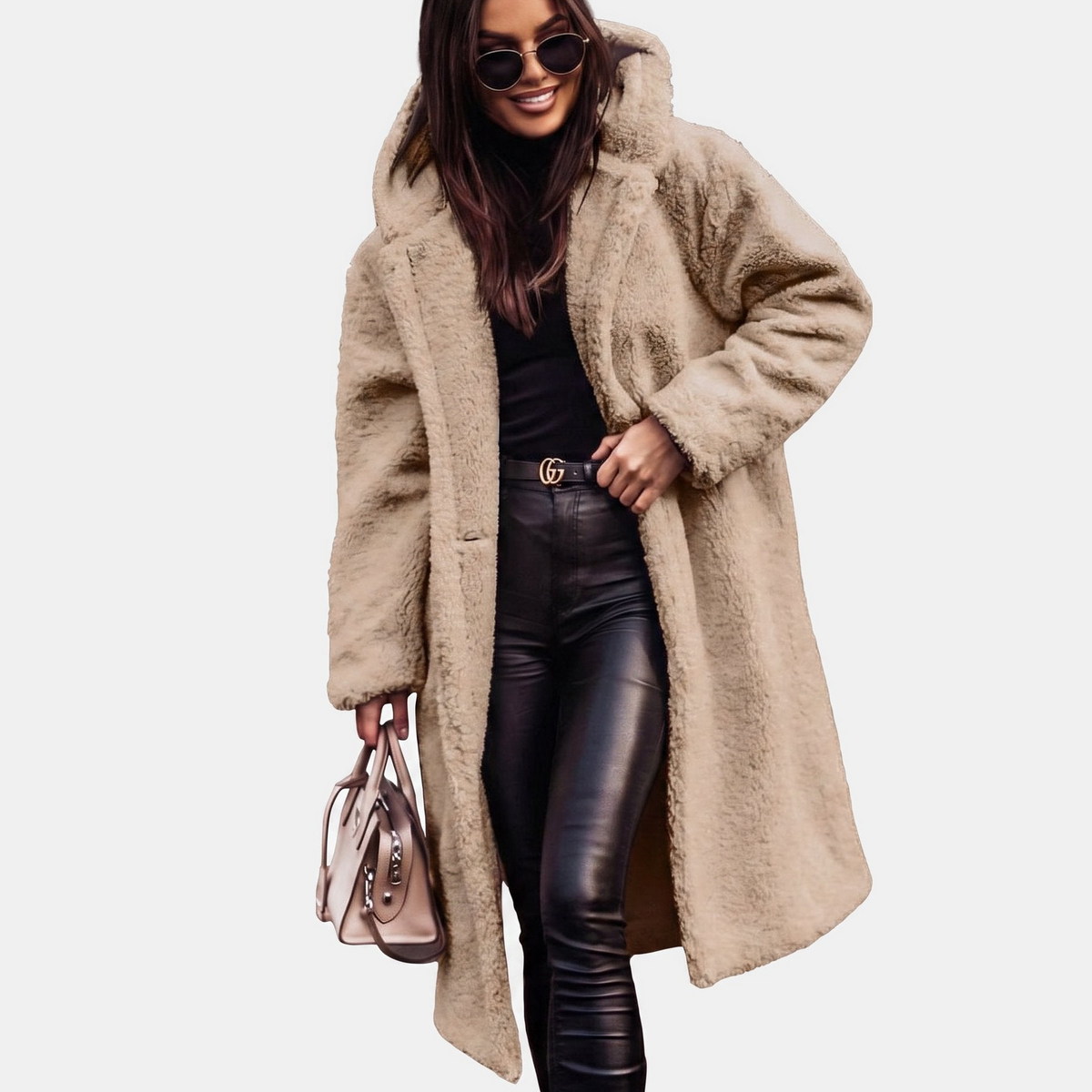 Rosa Stylish Long Teddy Hooded Winter Coat