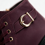 Lila Lug-Sole Lace-Up Block Heel Booties