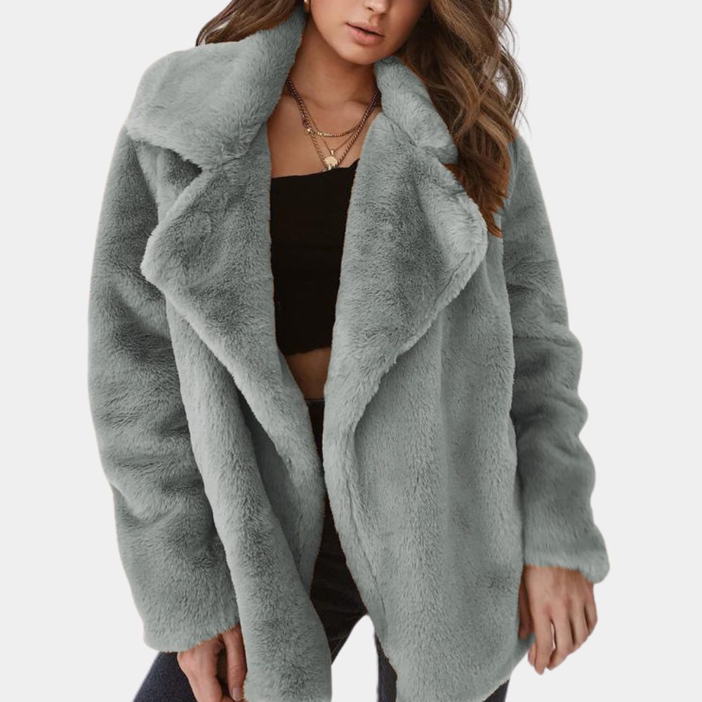 Bella Stylish Fur Lapel Warm Winter Coat