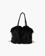 Lora Faux Fur Tote Bag with Braided Handles