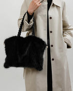 Lora Faux Fur Tote Bag with Braided Handles
