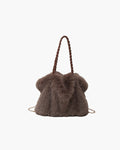 Lora Faux Fur Tote Bag with Braided Handles