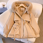 Elsa Warm Fur-Trimmed Hooded Winter Coat