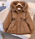 Elsa Warm Fur-Trimmed Hooded Winter Coat