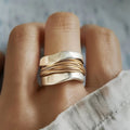 Ela Women's Sculpted Mixed-Metal Statement Ring