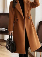 Ellie Belted Longline Notch-Lapel Winter Coat