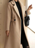 Ellie Belted Longline Notch-Lapel Winter Coat