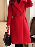 Ellie Belted Longline Notch-Lapel Winter Coat
